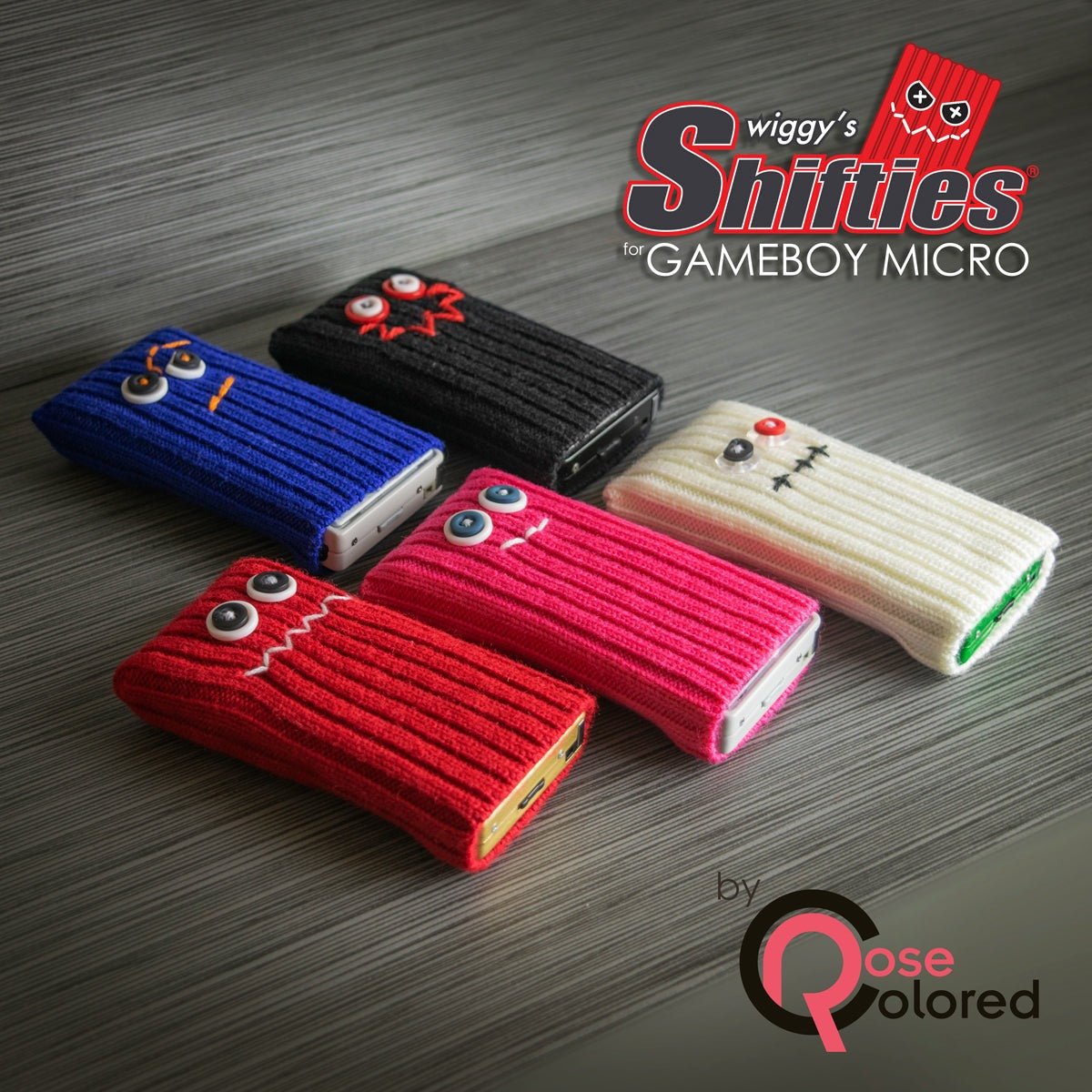 Game Boy Micro Shifties - hand made soft sleeve pouch holder - Complete Set of 5 | Rose Colored Gaming