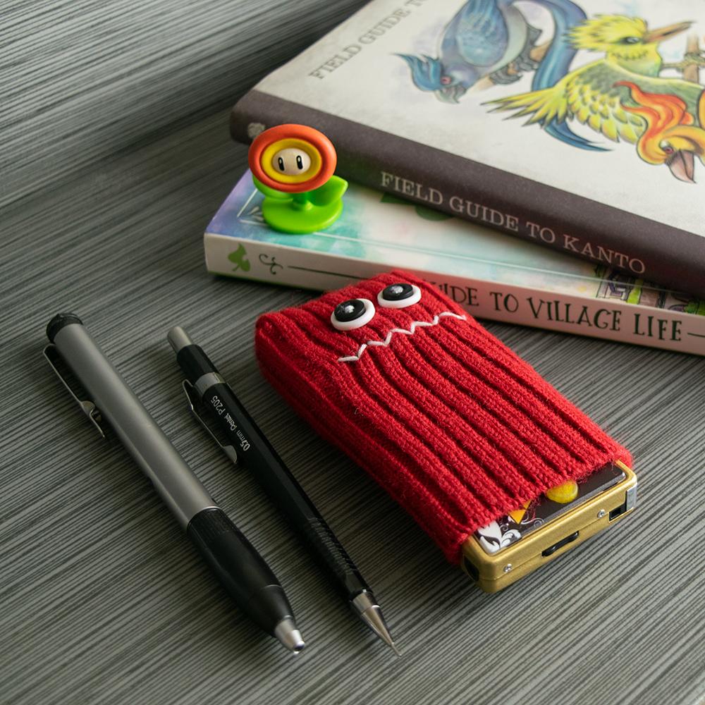 Game Boy Micro Shifties - hand made soft sleeve pouch holder - Mumbles red | Rose Colored Gaming