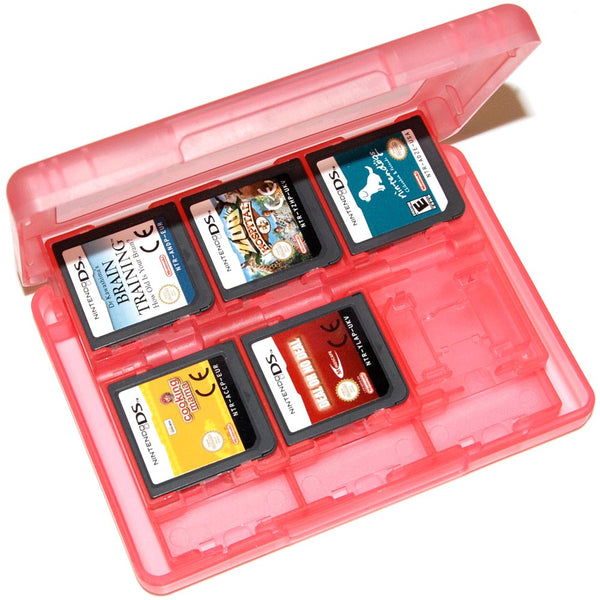 Game case holder for Nintendo 3DS, 2DS & DS game cartridges box travel 24 in 1 storage - Pink | ZedLabz