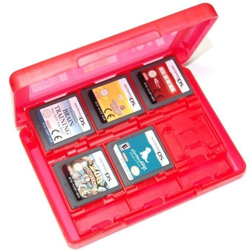 Game case holder for Nintendo 3DS, 2DS & DS game cartridges box travel 24 in 1 storage - Red | ZedLabz