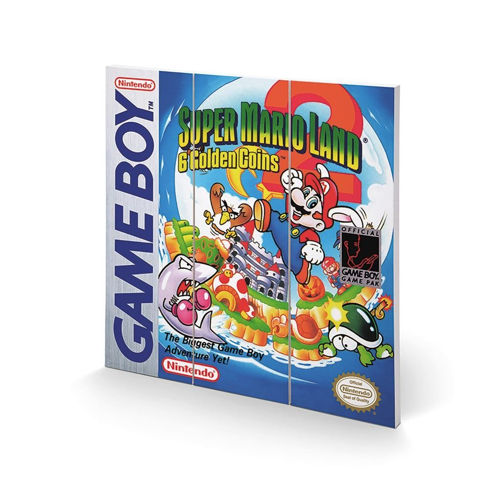 GameBoy Super Mario Land 2 30 x 30cm Square Wood Panel Print wall art | Pyramid
