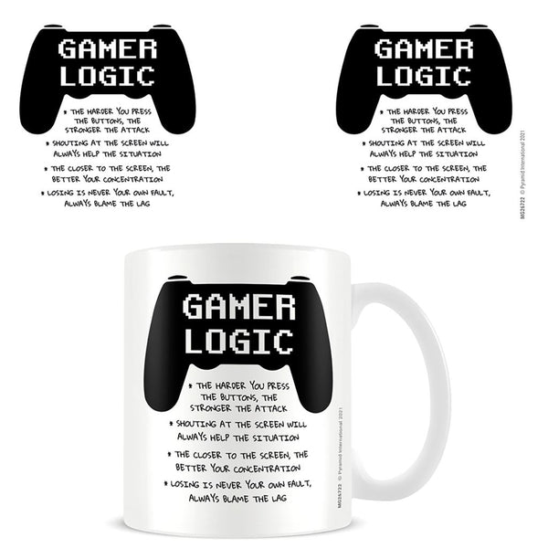 Gamer Logic slogan official mug 11oz/315ml white ceramic | Pyramid - 1