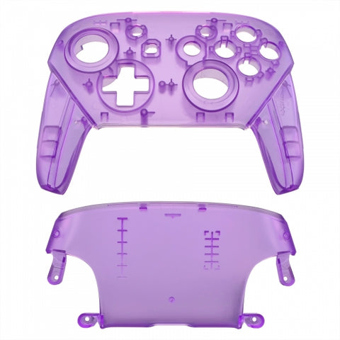 Housing shell for Nintendo Switch Pro controllers front & back cover replacement - Clear Purple | ZedLabz