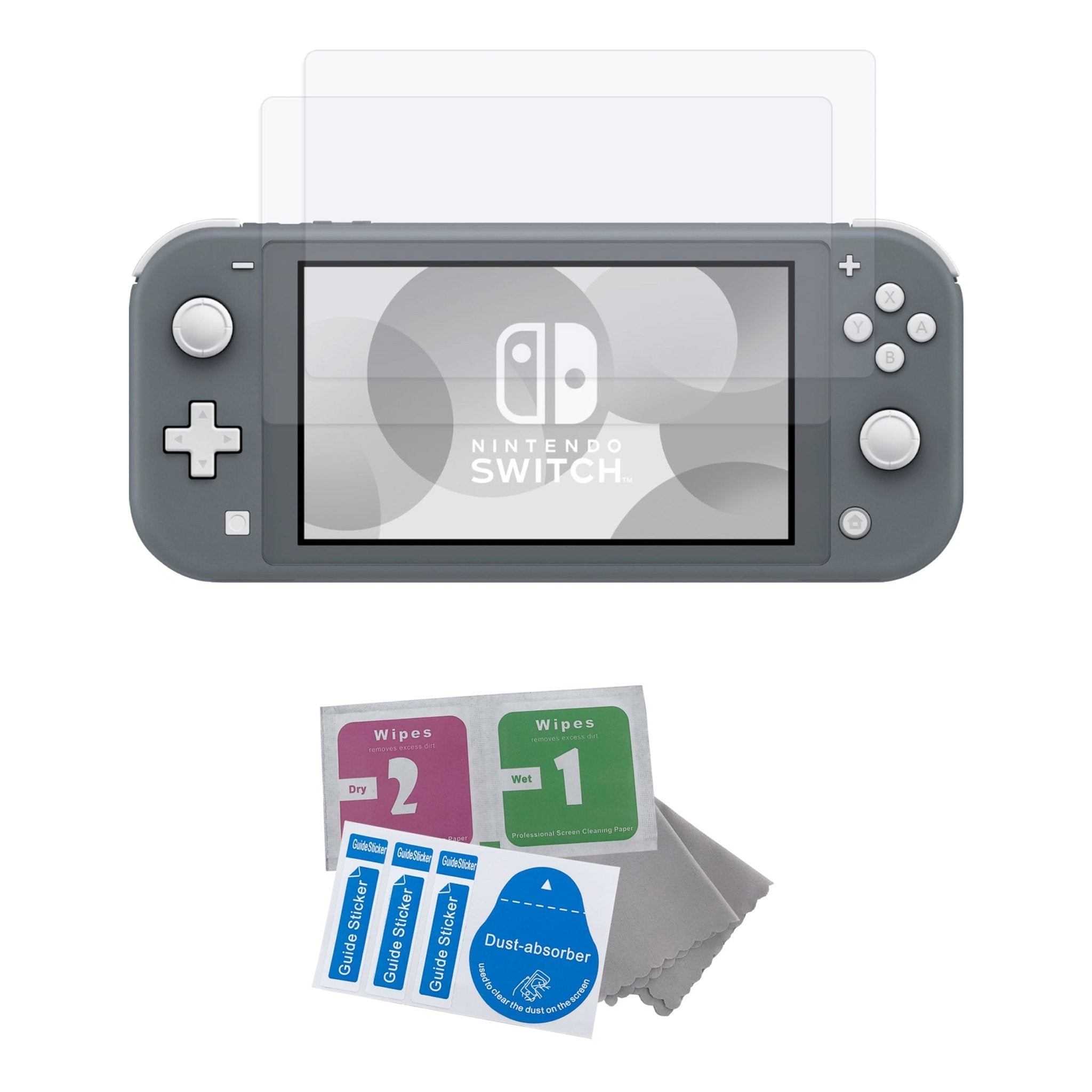 Glass screen protector kit for Nintendo Switch Lite - Premium easy install 9H toughened (tempered) anti scratch screen protection guard - 2 pack | ZedLabz