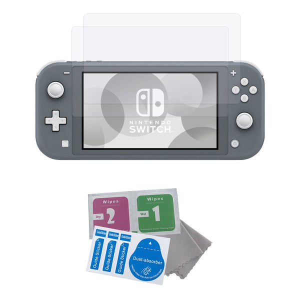 Glass screen protector kit for Nintendo Switch Lite - Premium easy install 9H toughened (tempered) anti scratch screen protection guard - 2 pack | ZedLabz
