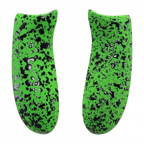 Grip handles for Xbox One Slim controllers rubberised left & right panels non slip - 3D splashing Black & Green | ZedLabz