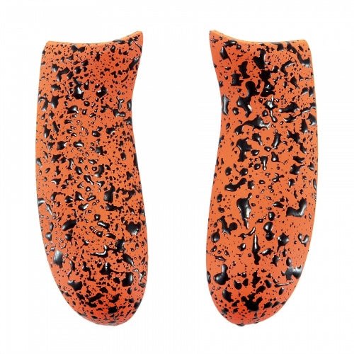 Grip handles for Xbox One Slim controllers rubberised left & right panels non slip - 3D splashing Black & Orange | ZedLabz