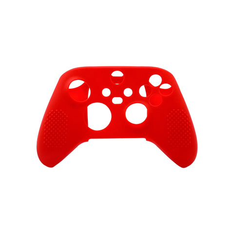 Skin grip cover for Xbox Series X controller soft silicone rubber with ribbed handle - Red | ZedLabz