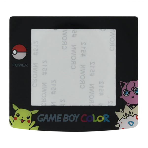 ZedLabz Pokemon edition replacement screen lens plastic cover with Pikachu Jigglypuff Togepi for Nintendo Game Boy Color