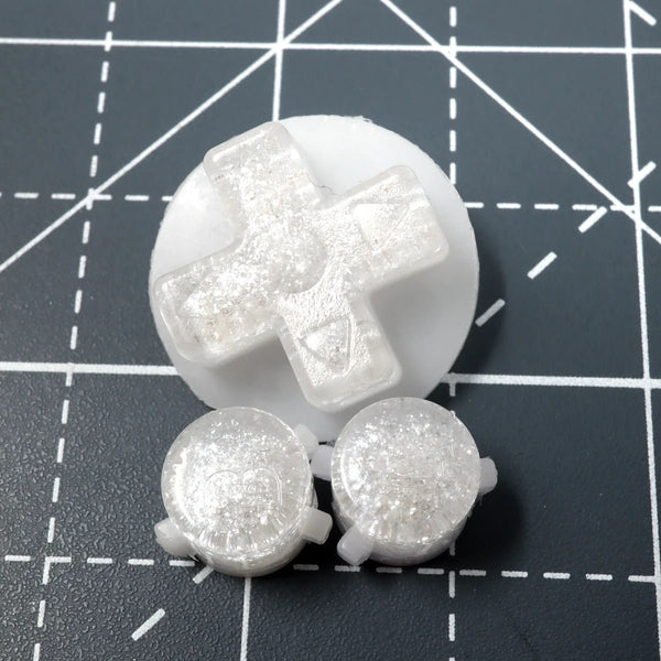 Hand cast custom resin buttons for Nintendo Game Boy Advance AGB-001 - Pearl White | Lab Fifteen Co