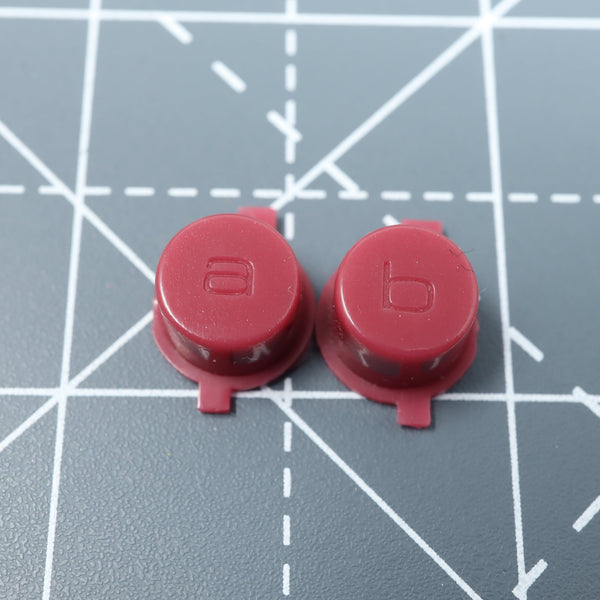 Hand cast custom resin buttons for Nintendo Game Boy Micro (GBM) - DMG style burgandy red | Lab Fifteen Co