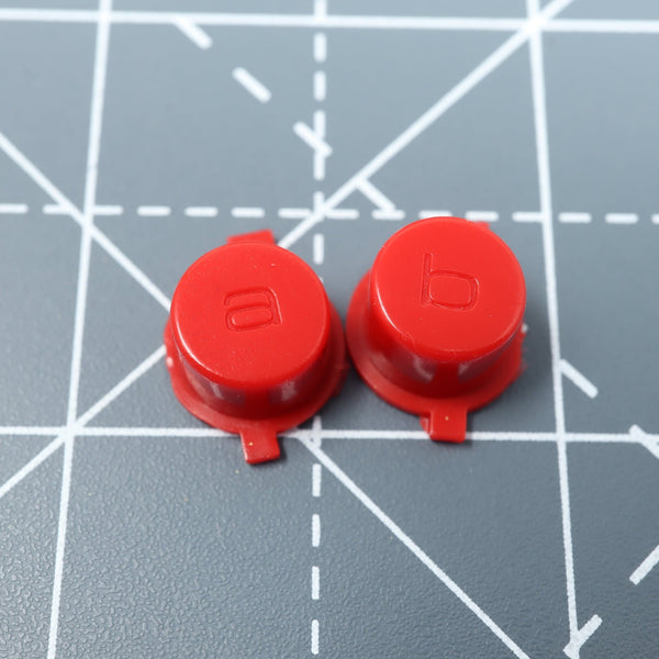 Hand cast custom resin buttons for Nintendo Game Boy Micro (GBM) - NES style bright red | Lab Fifteen Co