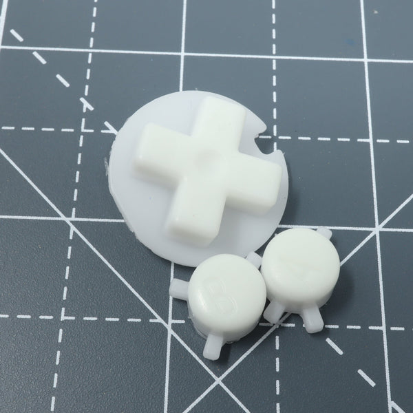 Hand cast custom resin buttons for Nintendo Game Boy Pocket MGB-001 GBP - Glow in the dark blue | Lab Fifteen Co - 2