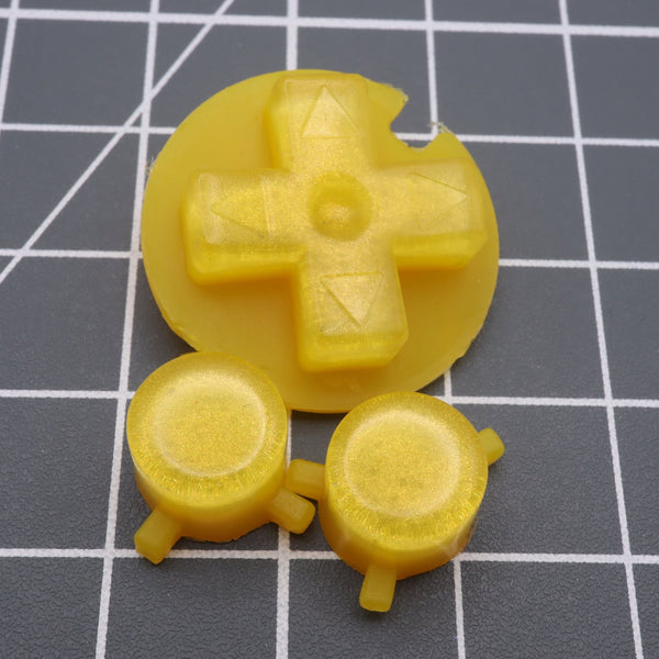 Hand cast custom resin buttons for Nintendo Game Boy Pocket MGB-001 GBP - Lemon Candy | Lab Fifteen Co - 1