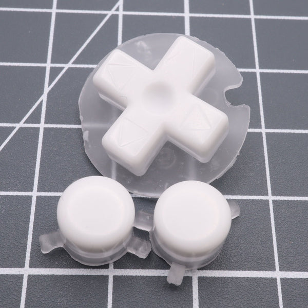 Hand cast custom resin buttons for Nintendo Game Boy Pocket MGB-001 GBP - Pudding caps white | Lab Fifteen Co