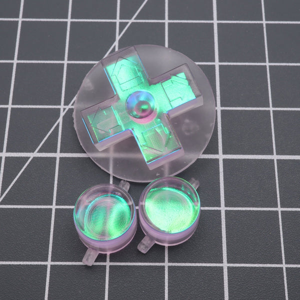 Hand cast custom resin buttons for Nintendo NES controller NES-004 (also fits Game Boy DMG-01) - Cool Opal | Lab Fifteen Co