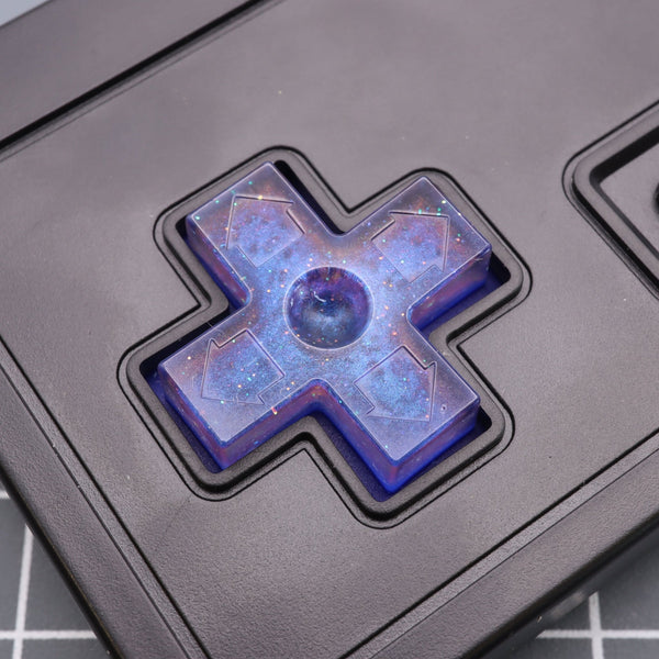 Hand cast custom resin buttons for Nintendo NES controller NES-004 (also fits Game Boy DMG-01) - Cosmic Blue | Lab Fifteen Co