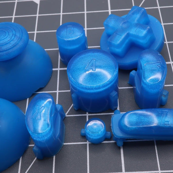 Hand cast custom resin buttons for Nintendo GameCube controller - Blueberry Candy | Lab Fifteen Co