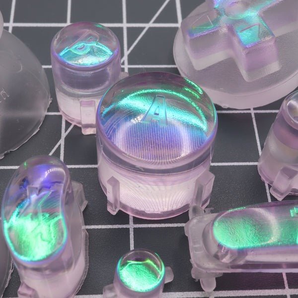 Hand cast custom resin buttons for Nintendo GameCube controller - Cool Opal | Lab Fifteen Co
