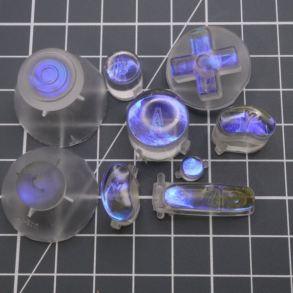 Hand cast custom resin buttons for Nintendo GameCube controller - Midnight Opal | Lab Fifteen Co