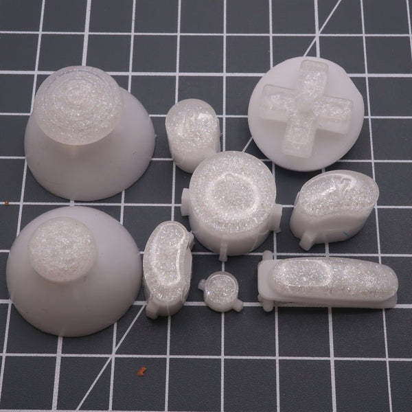 Hand cast custom resin buttons for Nintendo GameCube controller - Pearl White | Lab Fifteen Co