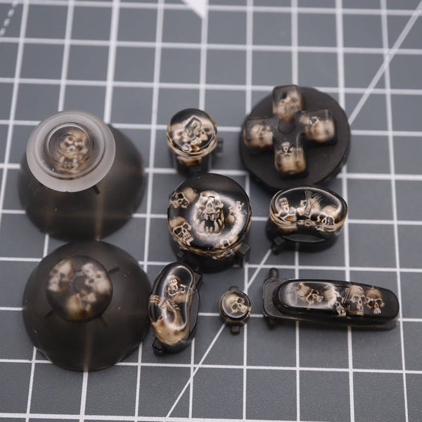 Hand cast custom resin buttons for Nintendo GameCube controller - Skull | Lab Fifteen Co
