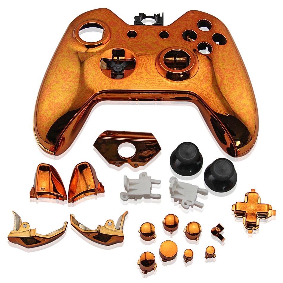 Housing shell for Microsoft Xbox One controller full 1st gen 1537 - Chrome orange REFURB | ZedLabz - 1