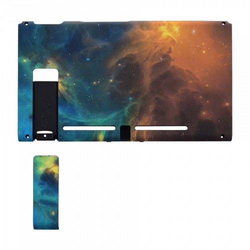 Housing shell for Nintendo Switch console back plate with kickstand - Nebula Orange & Blue | ZedLabz
