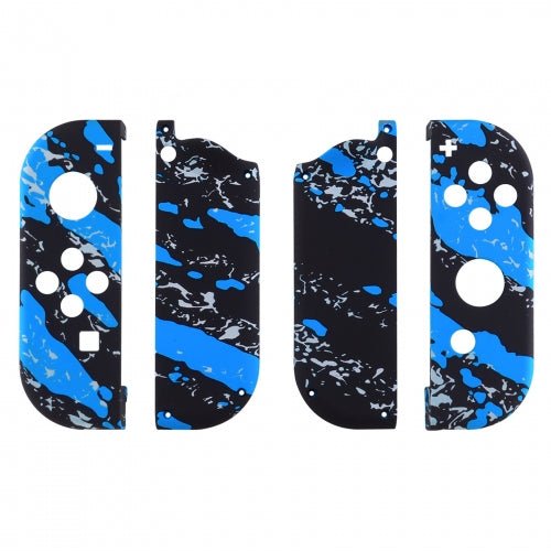 Housing shell for Nintendo Switch Joy - Con controller hard casing replacement soft touch - Splash Blue & Black | ZedLabz - 1