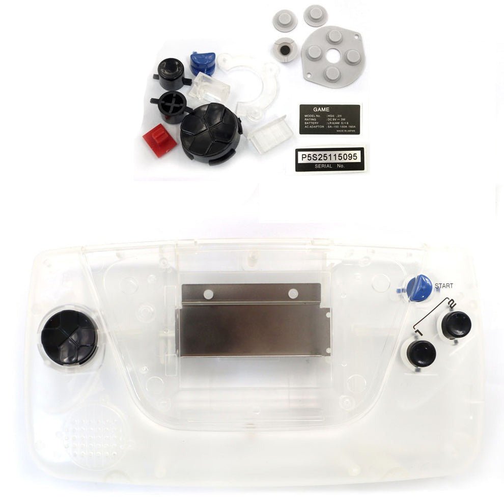 Housing shell kit for Sega Game Gear inc buttons & membranes - Clear (frosted) | Hispeedido - 1
