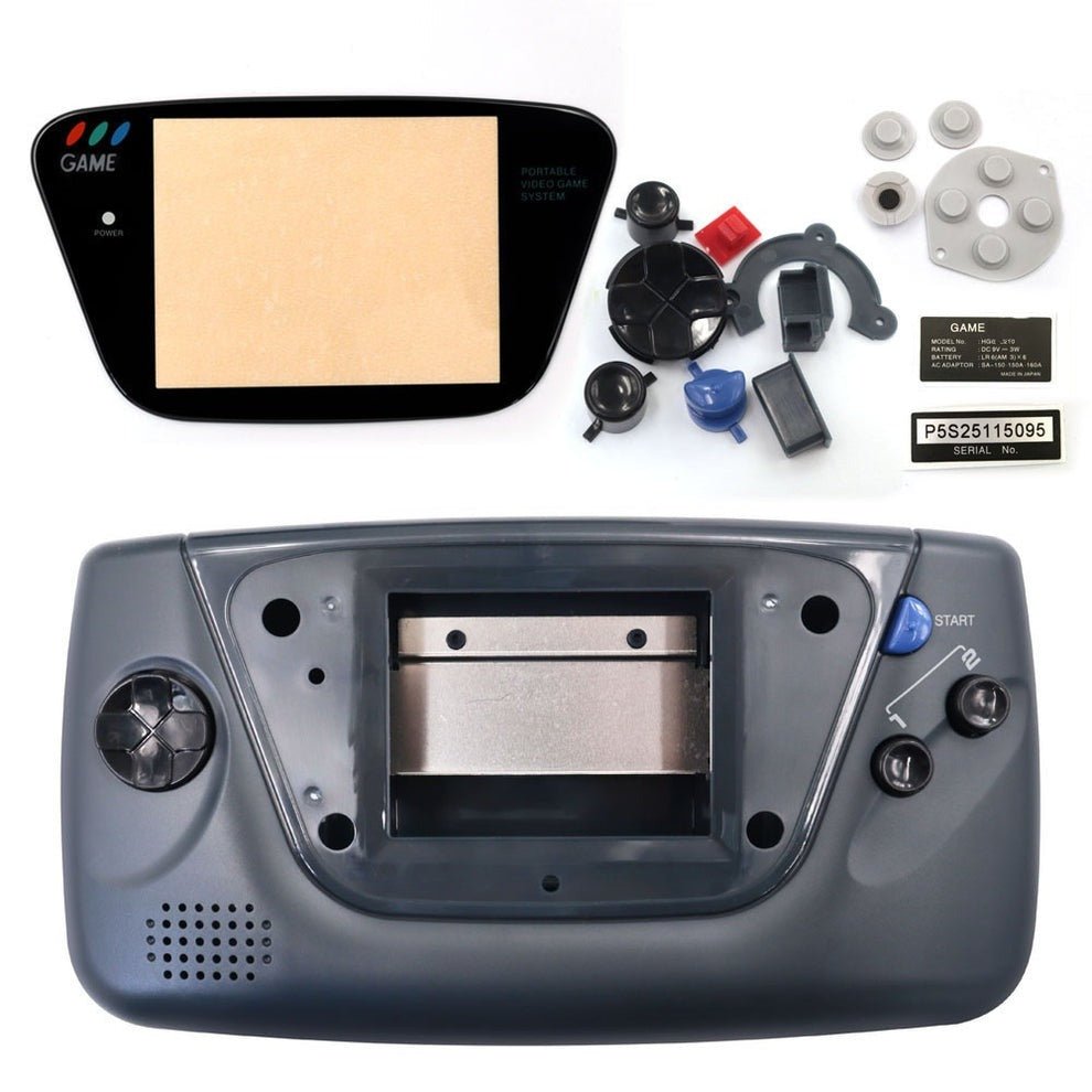 Housing shell kit for Sega Game Gear inc buttons & membranes - Grey | Hispeedido - 2