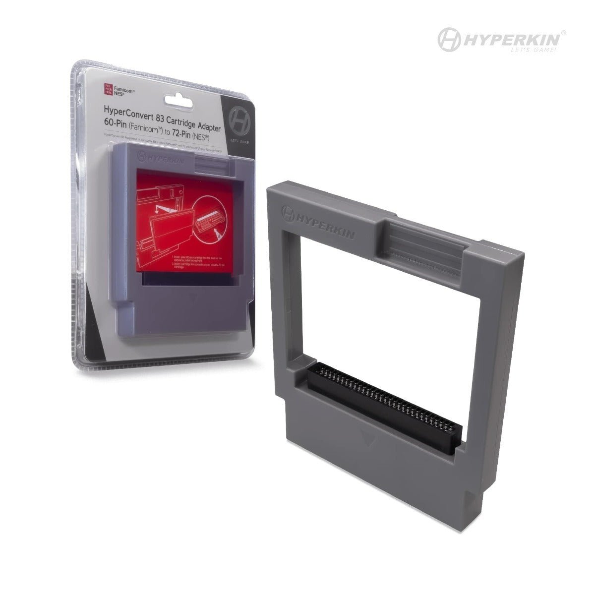 HyperConvert 83 cartridge adapter 60 to 72 Pin for Famicom cartridges to NES Nintendo consoles | Hyperkin