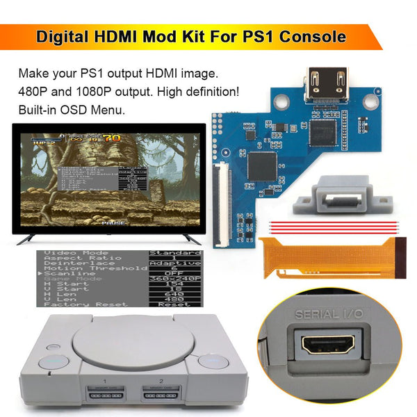 Internal HDMI mod kit for PlayStation PS1 1080p digital | Hispeedido - 2