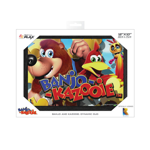 Banjo-Kazooie Dynamic Duo Plax lenticular frame wall art officially licensed 10"x12" inch (25x30cm) | Pixel Frames