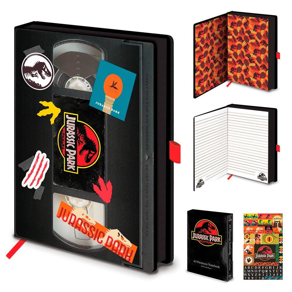 Jurassic Park A5 VHS styled premium lined notebook officially licensed | Pyramid - 1
