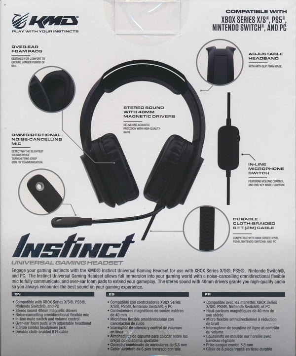 KMD Instinct Universal Wired Gaming Headset - Black (Xbox Series X/S, PS5, Switch, PC) | KMD - 2