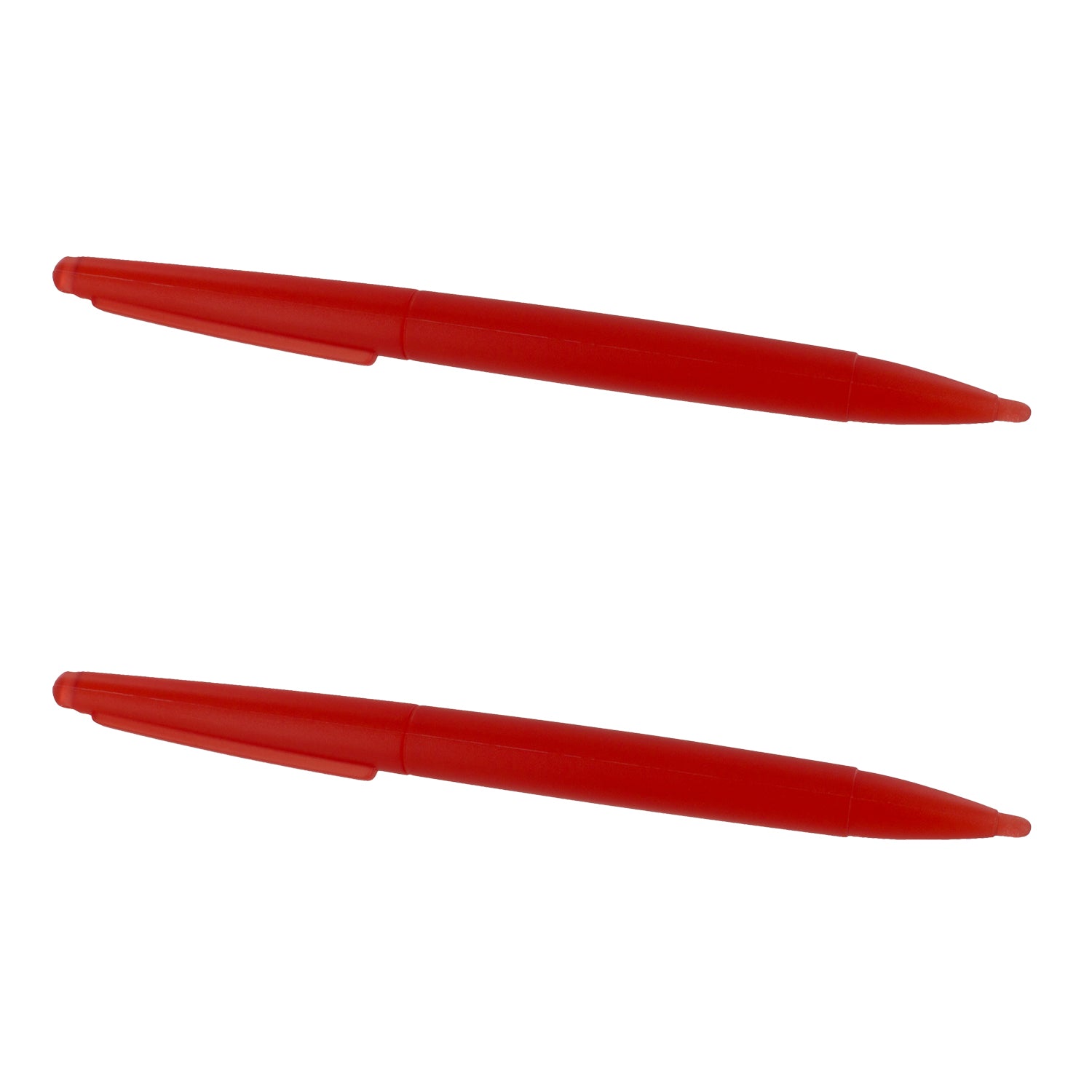 Large Semi Transparent Stylus Pens For Nintendo DS Family - 2 Pack Red | ZedLabz - 1
