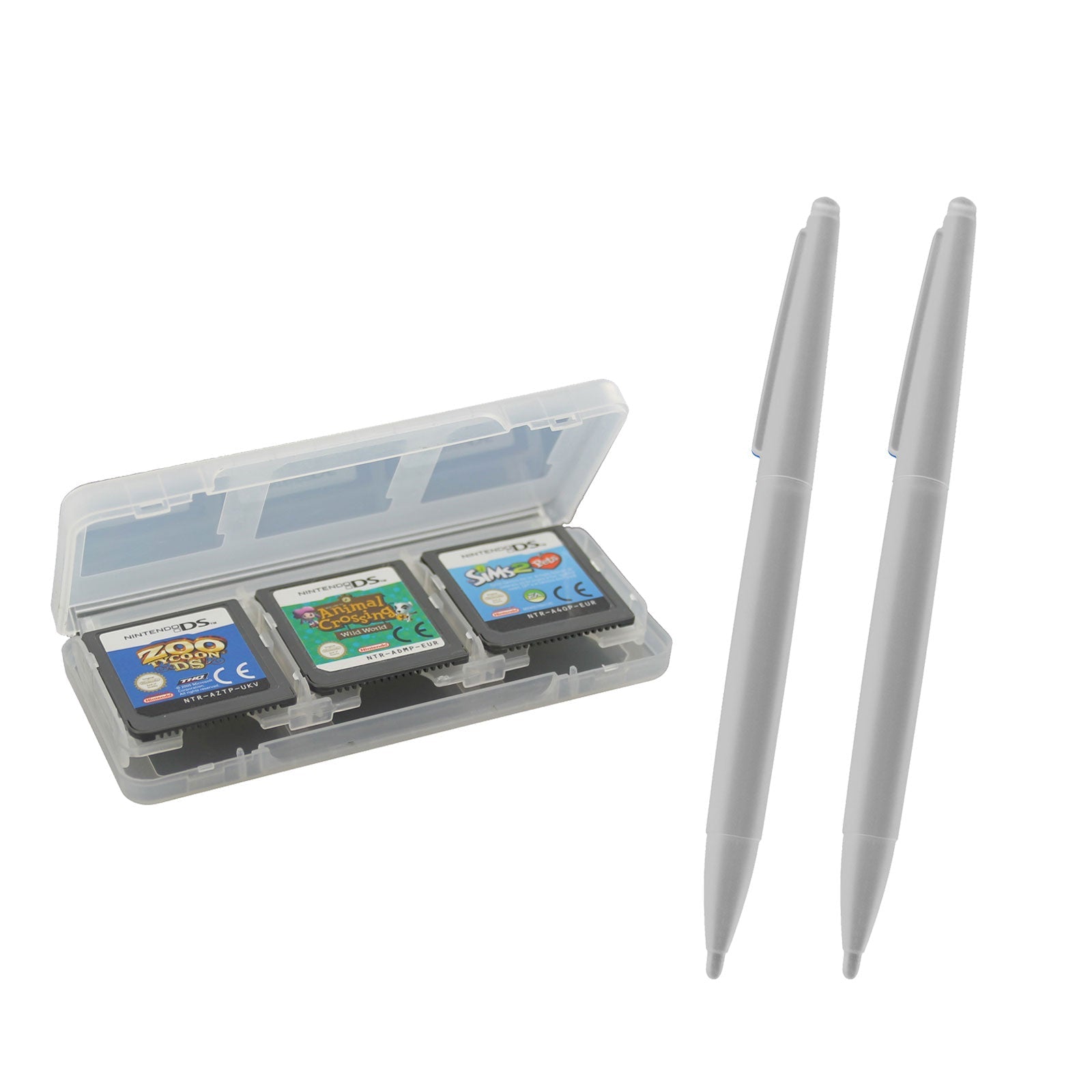 Large Stylus & Game Cartridge Case Set For Nintendo DS Family - Clear | ZedLabz - 1