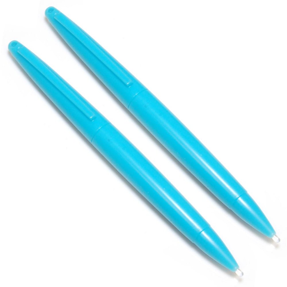 Large Stylus Pens For Nintendo DS/2DS/3DS Consoles - 2 Pack Aqua Blue | ZedLabz - 1