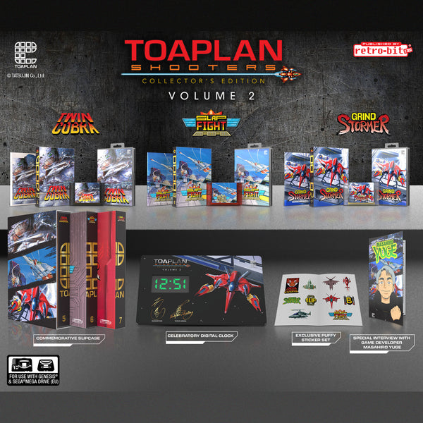 Toaplan Shooters Vol 2 - Collector’s Full Set inc Twin Cobra, Slap Fighter & Grind Stormer for Sega Genesis & Megadrive region free| Retro-bit Publishing