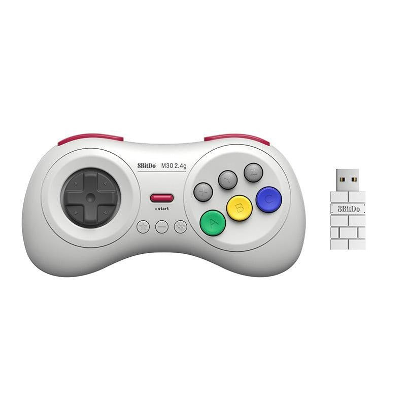 M30 2.4G Wireless Gamepad for Sega Genesis / Mega Drive Mini and Switch - white | 8BitDo - 1