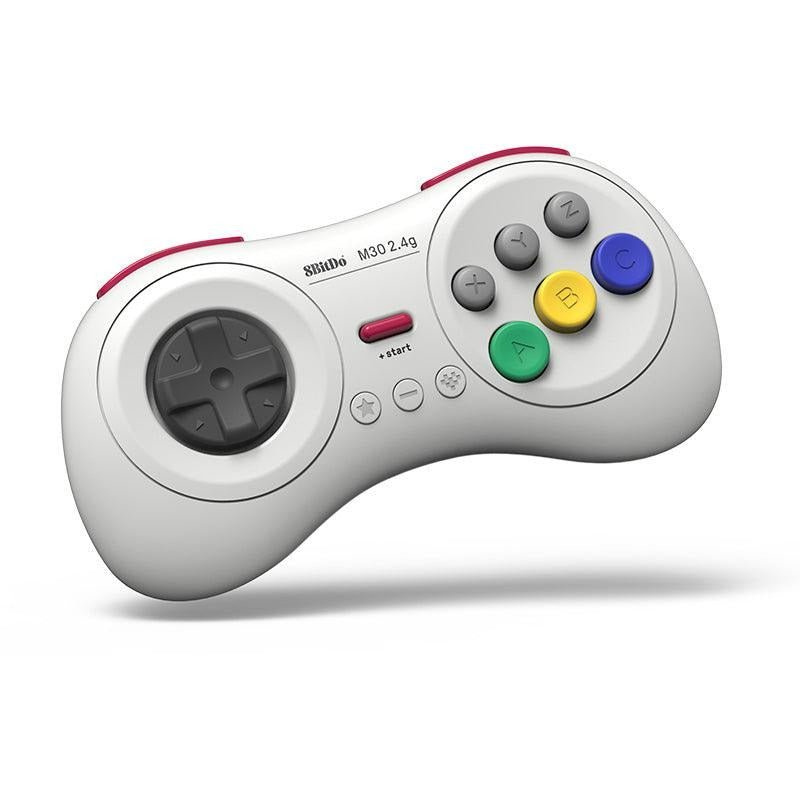 M30 2.4G Wireless Gamepad for Sega Genesis / Mega Drive Mini and Switch - white | 8BitDo - 2