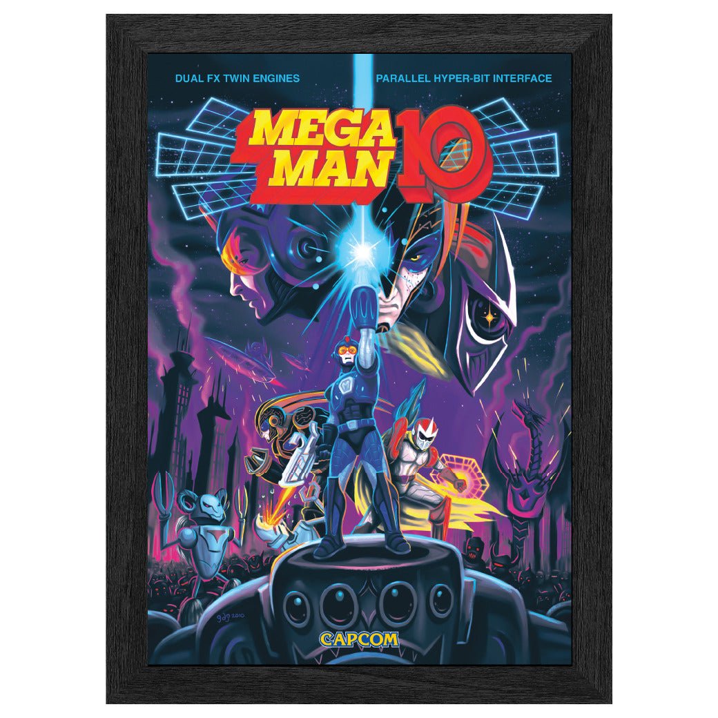 Mega Man Robot Crisis Plax lenticular frame 3D wall art officially licensed 10"x12" inch (23x30cm) | Pixel Frames