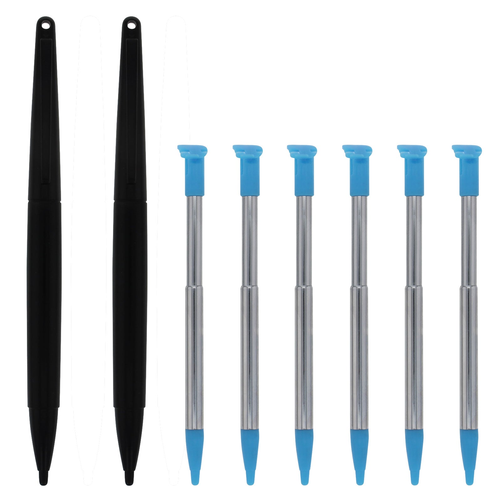 Metal Extendable Standard & XL Stylus Pen Set For 2015 Nintendo NEW 2DS XL - 8 Pack Blue | ZedLabz