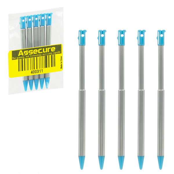 Metal Extendable Stylus For 2012 Nintendo 3DS - 5 Pack Aqua Blue | ZedLabz