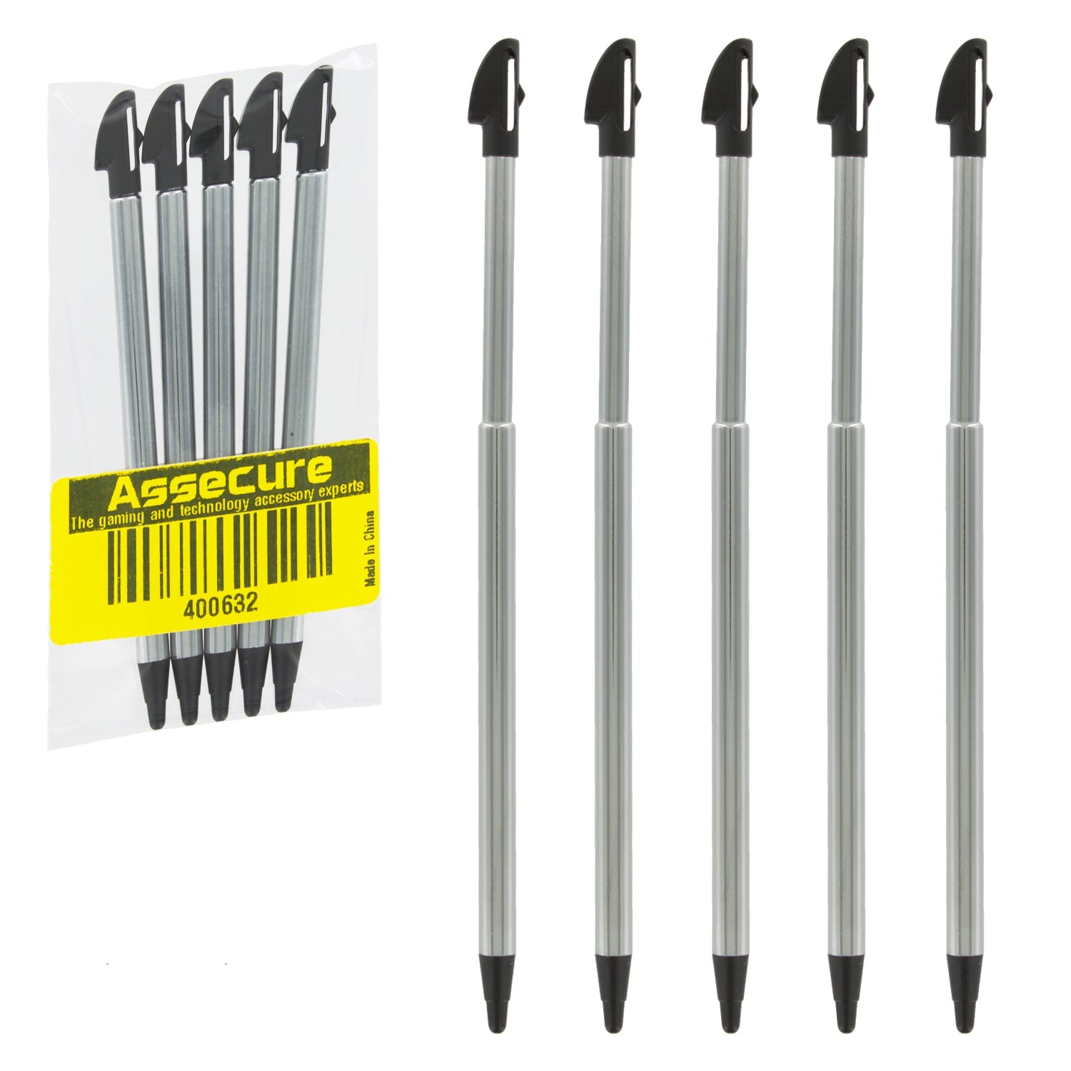 Metal Extendable Stylus For Nintendo 3DS XL - 5 Pack Black | ZedLabz - 1