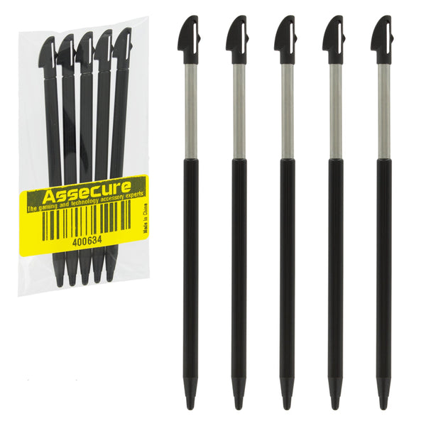 Metal Extendable Stylus For Nintendo 3DS XL - 5 Pack Black | ZedLabz