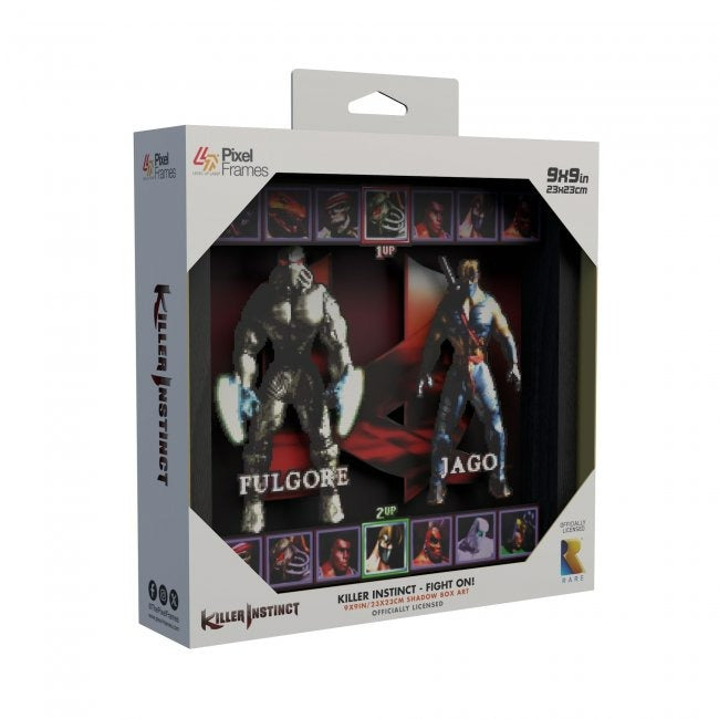 Killer Instinct - Fight On! (1994) shadow box art officially licensed 9x9 inch (23x23cm) | Pixel Frames