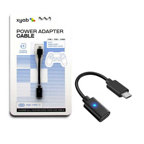 USB-C power adapter cable for Sony PS4 & Xbox One controllers | XYAB