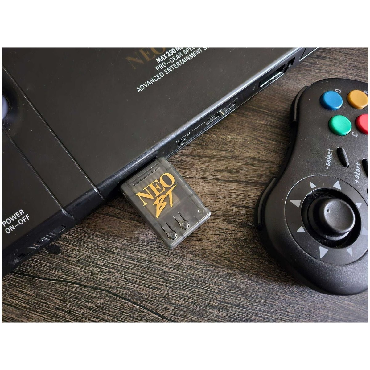 Neo BT Bluetooth controller adapter for Neo Geo - AES style Gold & smoke black | Humble Bazooka